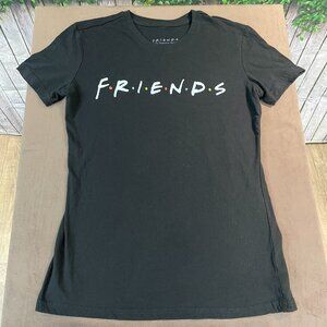 FRIENDS TV Show Series Logo Womens Black T-shirt Size XS (SKU: 44W)